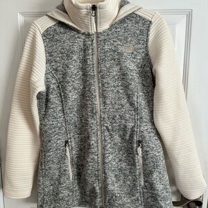 The North Face Cream and Gray Puffer Jacket